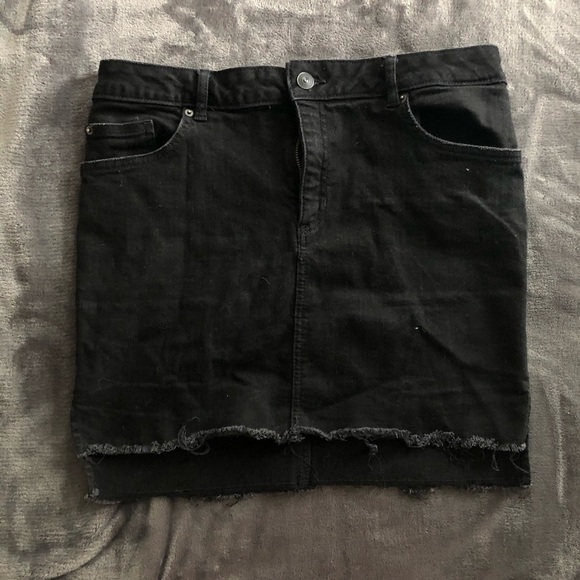 Black jeans skirt